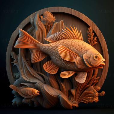 3D модель Апистограмма рыбы Рамиреса (STL)
